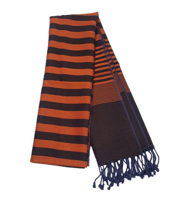 WIDE STRIPES SCARF Cotton Khmer