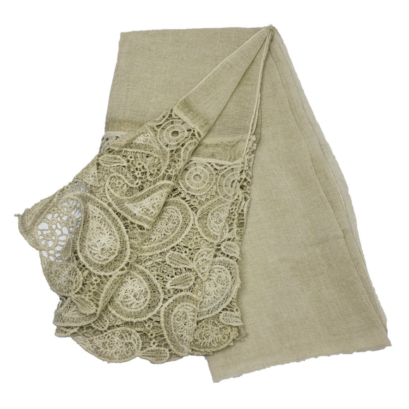 COTTON SHAWL with Lace Ends Khmer