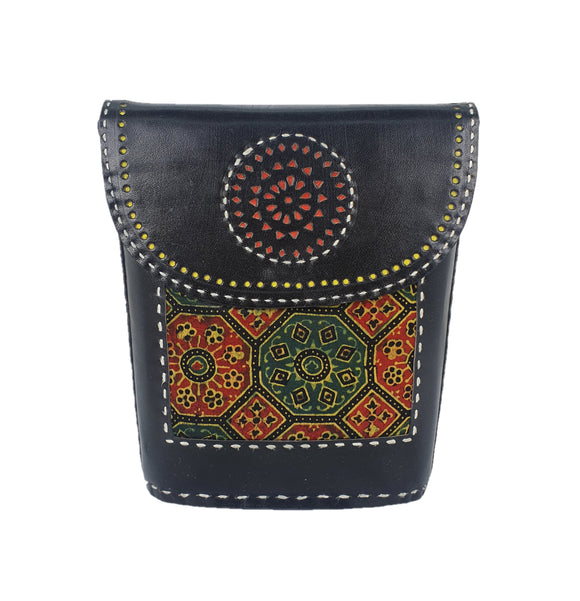 Craft Leather Bag with Punchwork