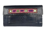 CRAFT LEATHER LADIES WALLET PURSE with Punchwork and Embroidery Indian
