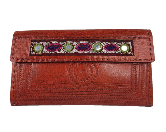 Craft Leather Ladies Wallet Purse with Punchwork
