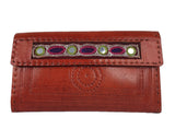 CRAFT LEATHER LADIES WALLET PURSE with Punchwork and Embroidery Indian