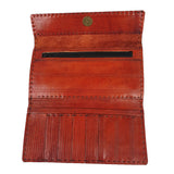 CRAFT LEATHER LADIES WALLET PURSE with Punchwork and Embroidery Indian
