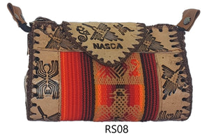 LEATHER & AGUAYO BLANKET HANDBAG SMALL Peruvian