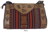 LEATHER & AGUAYO BLANKET HANDBAG XLARGE Peruvian