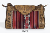 LEATHER & AGUAYO BLANKET HANDBAG XLARGE Peruvian