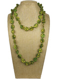 Long Tri-Circle Silk Single Strand Necklace Cambodian